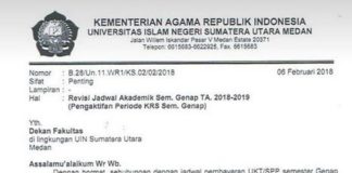 Revisi Jadwal Akademik Semester Genap UIN SU