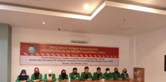 Peringati Sumpah Pemuda, Aliansi Mahasiswa UIN SU Gelar Deklarasi Damai