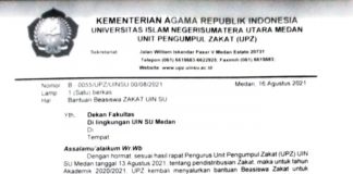 Pendaftaran Beasiswa UPZ UIN Sumut Kembali Dibuka