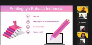 Bahas Pentingnya Bahasa Indonesia, Kelompok 42 KKN-DR Gelar Webinar