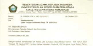 FDK UIN Sumut Umumkan Jadwal UTS, Tuai Tanggapan dari Mahasiswa