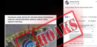 Pecahan Uang 200 Ribu Rupiah, Hoaks!