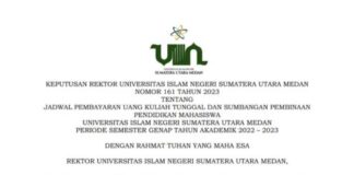 UIN SU Tetapkan Jadwal Pembayaran UKT Semester Genap